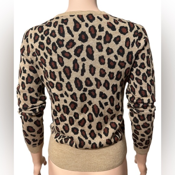Ann Taylor Leopard Print Womens Sweater S Wool Blend Crewneck Animal Print - Picture 4 of 9